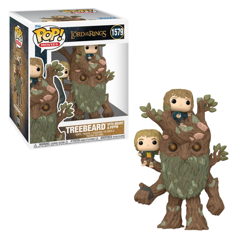 Boneco Funko Pop! Super O Senhor dos Anéis - Ent Barbárvore com Merry e Pippin