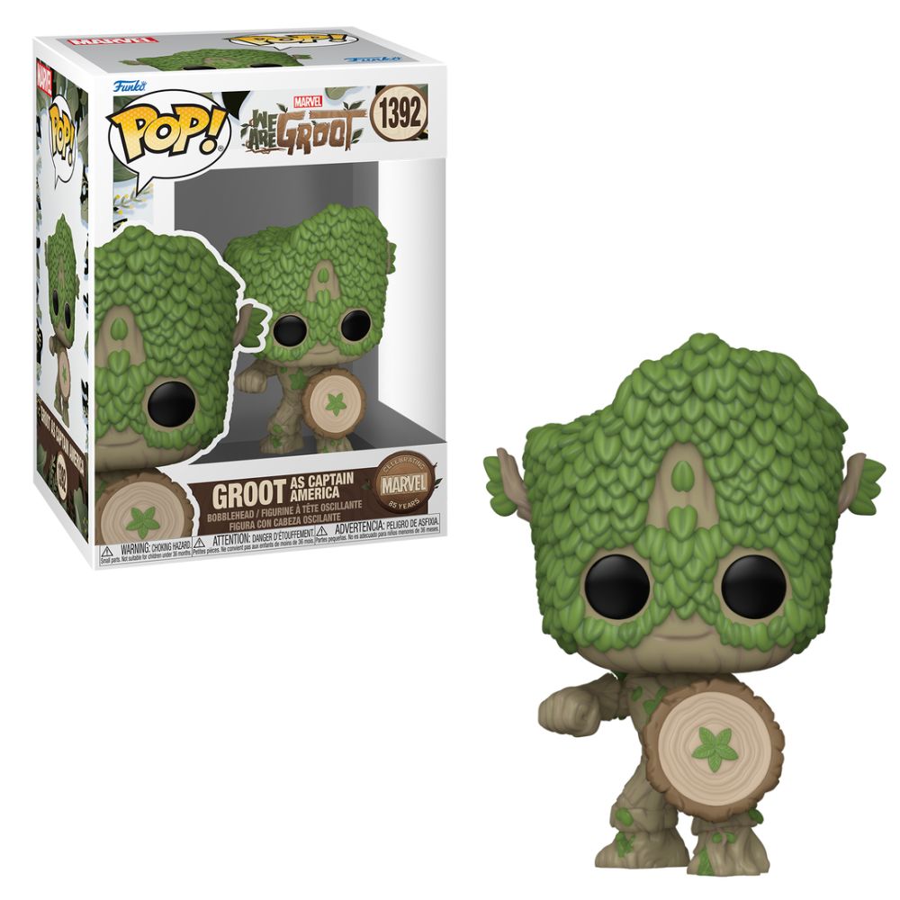 Boneco Funko Pop! Marvel 85 Anos - Groot como Capitão América