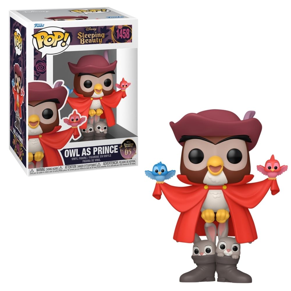 Boneco Funko Pop! Disney - A Bela Adormecida 65 anos - Coruja como Príncipe