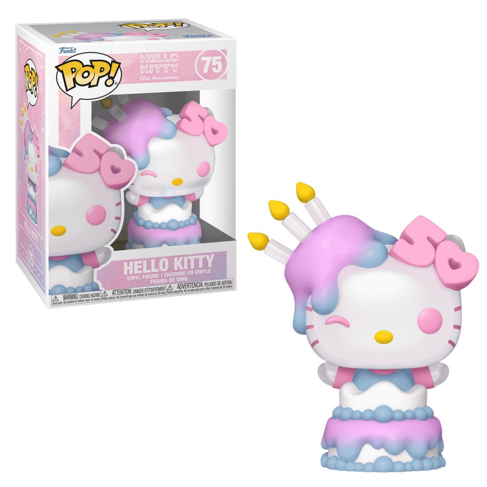 Boneco Funko Pop! Sanrio Hello Kitty 50 Anos - Hello Kitty no Bolo