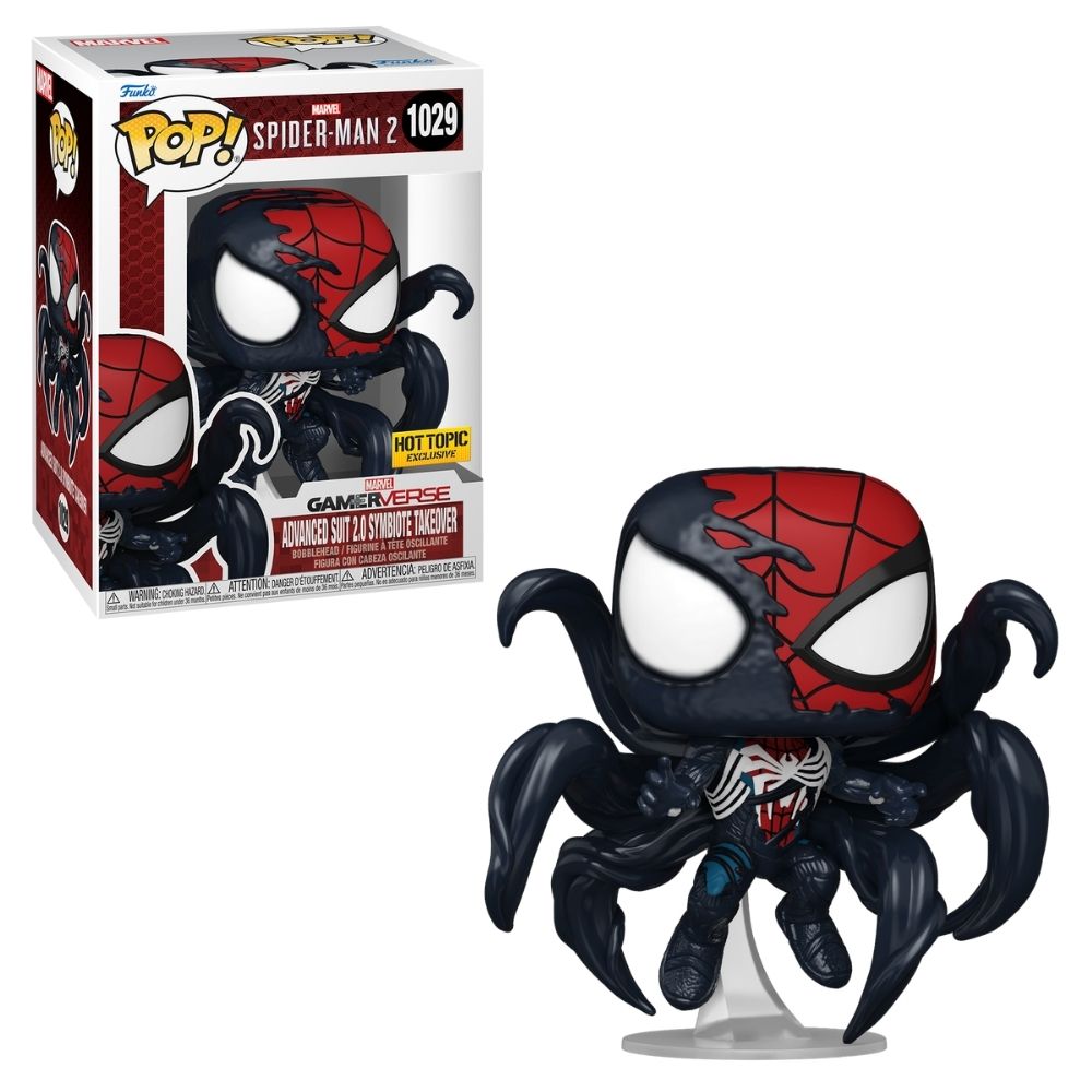 Boneco Funko Pop! Marvel Spider-Man 2 - Peter Parker Traje Simbionte Avançado 2.0