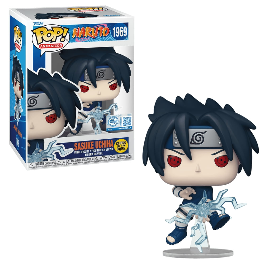 Boneco Funko Pop! Naruto Clássico - Sasuke Chidori (Glow) DUPLICADO
