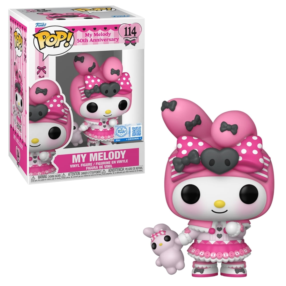 Boneco Funko Pop! Sanrio My Melody 50 anos My Melody c/Pipi