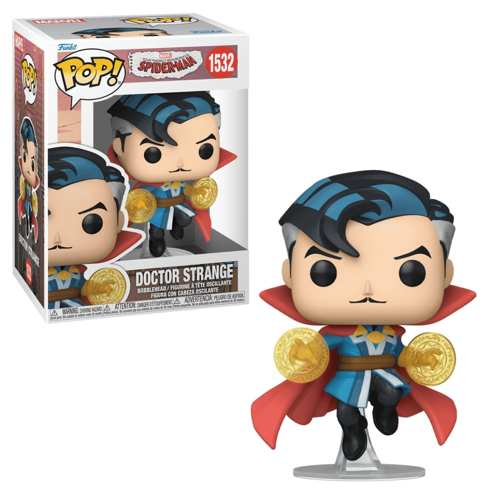 Boneco Funko Pop HomemAranha Amigão da Vizinhança DrEstranho