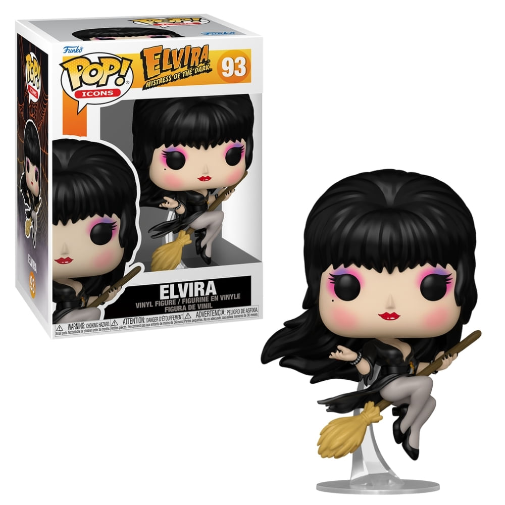 Boneco Funko Pop! Elvira: A Rainha das Trevas na Vassoura
