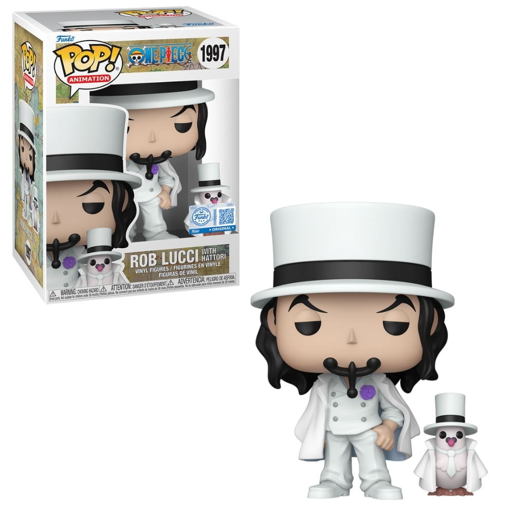 Boneco Funko Pop! One Piece Rob Lucci com Hattori com Chase