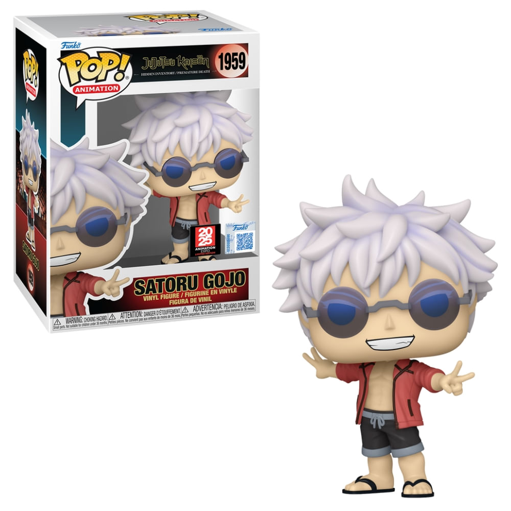 Boneco Funko Pop Expo2025 JujutsuKaisen Satoru Gojo na Praia
