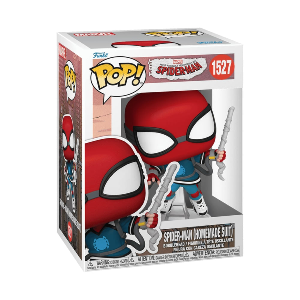 Boneco Funko Pop HomemAranha AmigãodaVizinhança TrajeCaseiro - Imagem 2