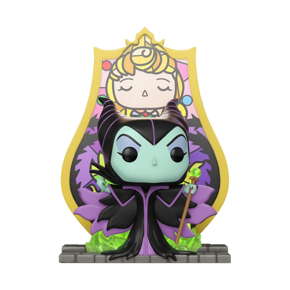 Boneco Funko Pop! Deluxe Disney Vilões - Malévola com Vitral - Imagem 3