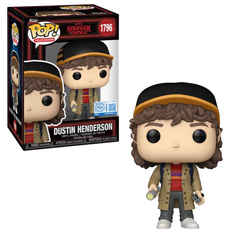 Boneco Funko Pop! Ex. Stranger Things T5 Dustin c Lanterna