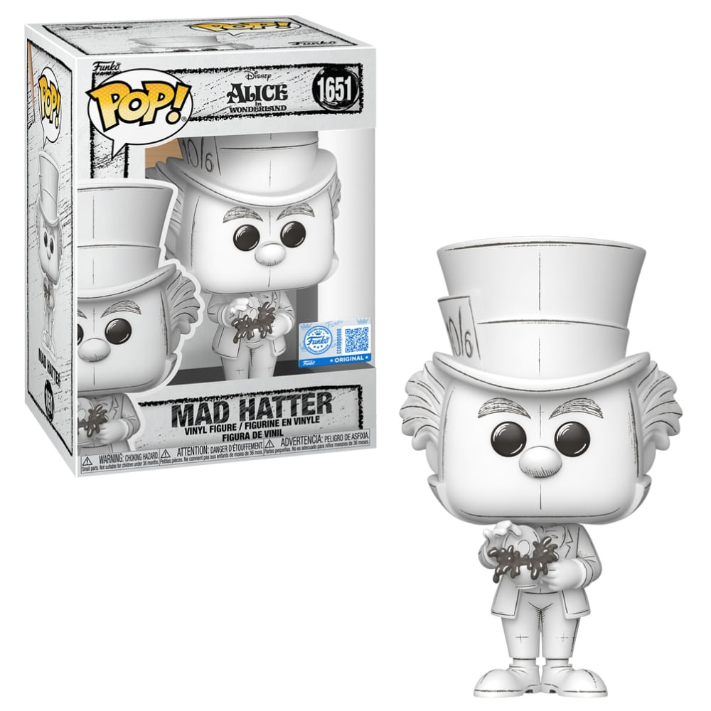 Boneco Funko Pop! Exclusivo Disney Esboços Chapeleiro Maluco