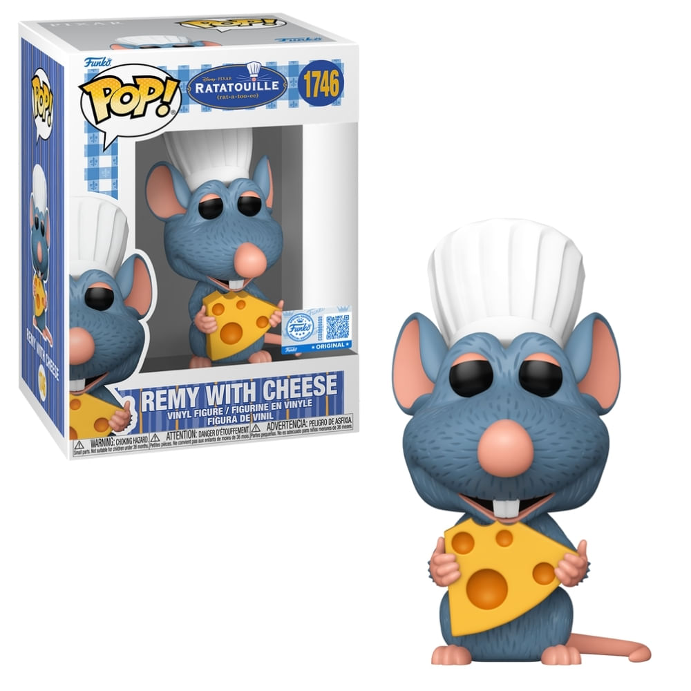 Boneco Funko Pop! Exclusivo Disney Ratatouille - Remy com Queijo