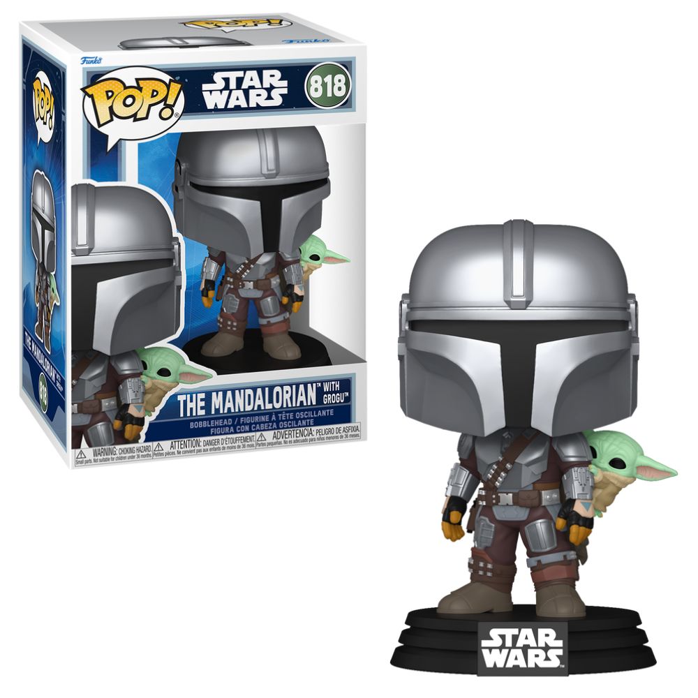 Boneco Funko Pop! Star Wars: O Mandaloriano e Grogu - Mandaloriano com Grogu