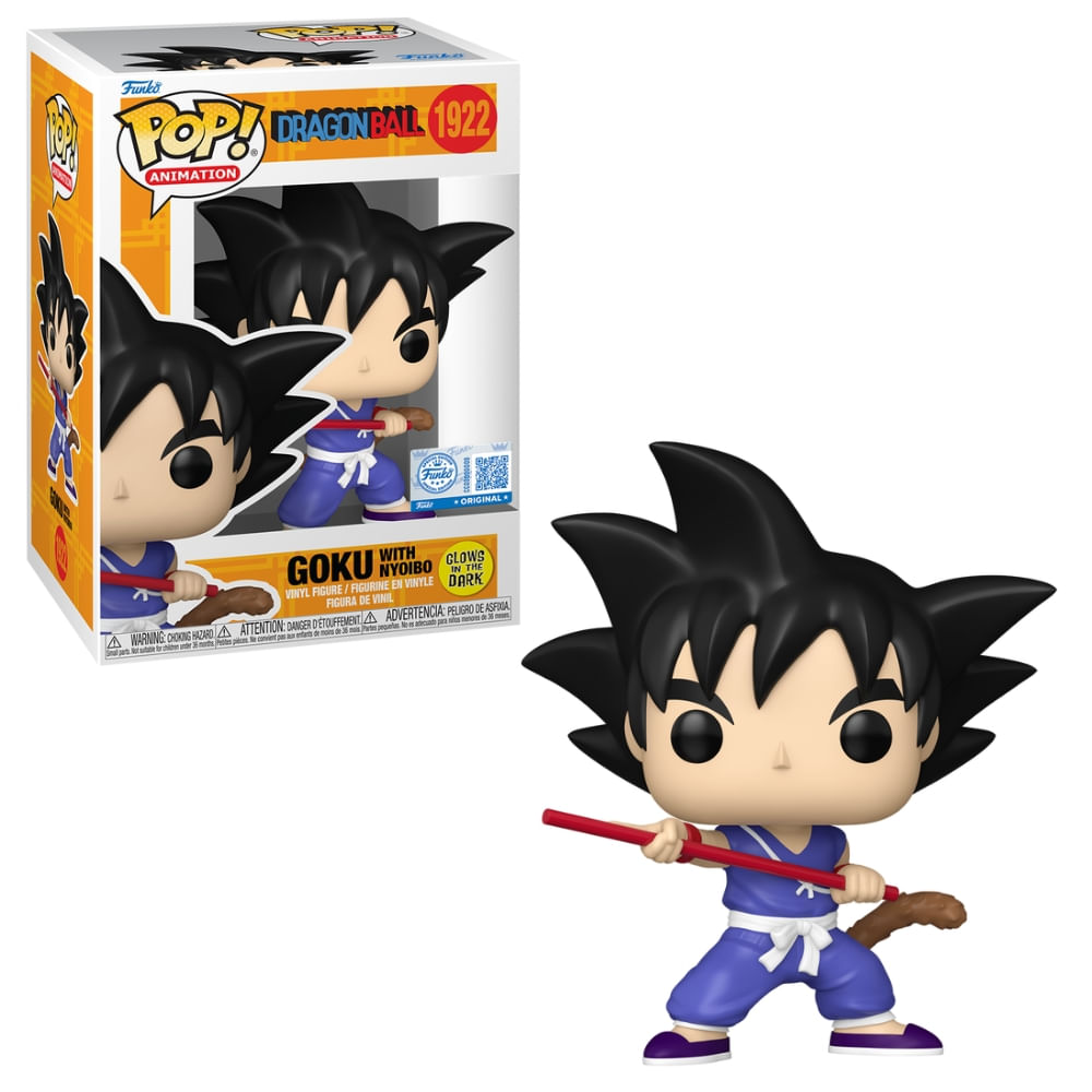 Boneco Funko Pop! Dragon Ball - Goku com Nyoibou (Glow)