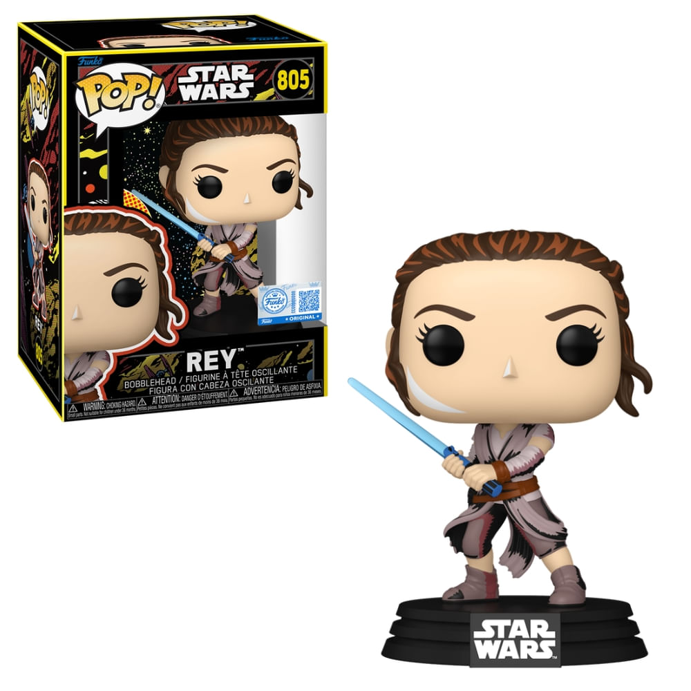 Boneco Funko Pop! Exclusivo Star Wars - Rey (Retro)