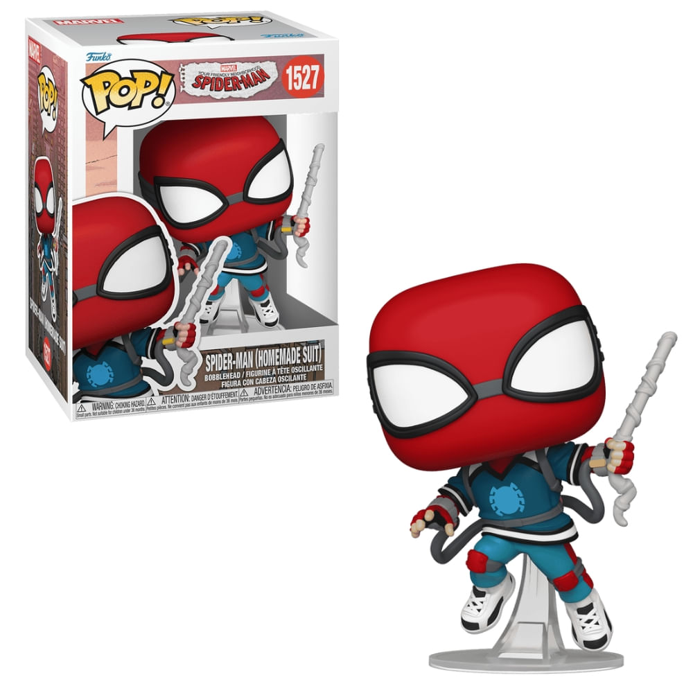 Boneco Funko Pop HomemAranha AmigãodaVizinhança TrajeCaseiro